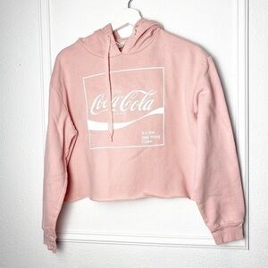 Coca Cola Pink boxy Crop Top  Y2k oversized top with hoodie